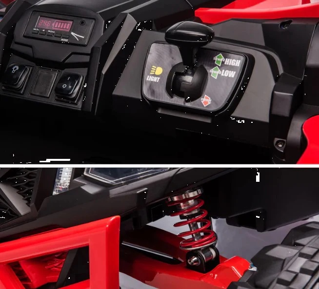 Masinuta electrica pentru copii Buggy Army 24V cu tractiune 4x4, transmisie automata cu 3 viteze, lumini led fataspate, intrare mp3, aux, usb, bluetooth, roti eva moi