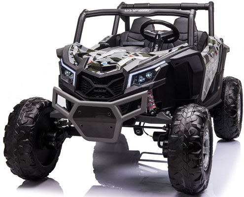 Masinuta electrica pentru copii Buggy Army 24V cu tractiune 4x4, transmisie automata cu 3 viteze, lumini led fataspate, intrare mp3, aux, usb, bluetooth, roti eva moi - 3