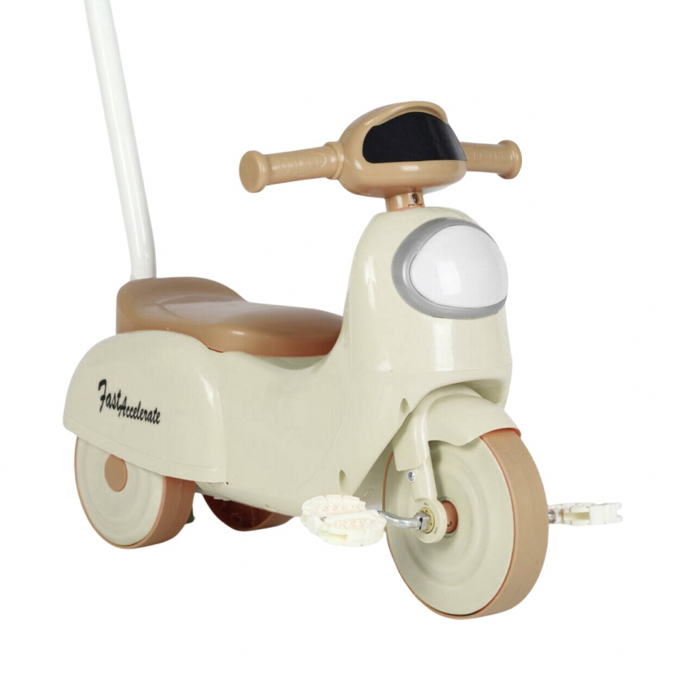 Motocicleta cu pedale pentru copii Nichiduta 3in1 Fast Green cu maner parental detasabil,far cu lumina LED,muzica,spatiu de depozitare,structura stabila,sistem antirasturnare,roti rezistente,unghi de viraj limitat - 1