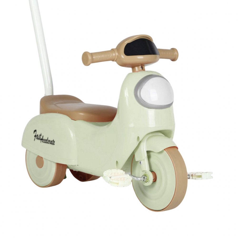 Motocicleta cu pedale pentru copii Nichiduta 3in1 Fast Green cu maner parental detasabil,far cu lumina LED,muzica,spatiu de depozitare,structura stabila,sistem antirasturnare,roti rezistente,unghi de viraj limitat - 2