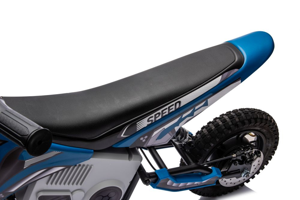 Motocicleta electrica pentru copii A9901 Blue cu suspensii, roti pneumatice, motor de 350W, baterie de 2x18V9Ah, viteza 8-15 kmh, franare automata la eliberarea pedalei de acceleratie - 4