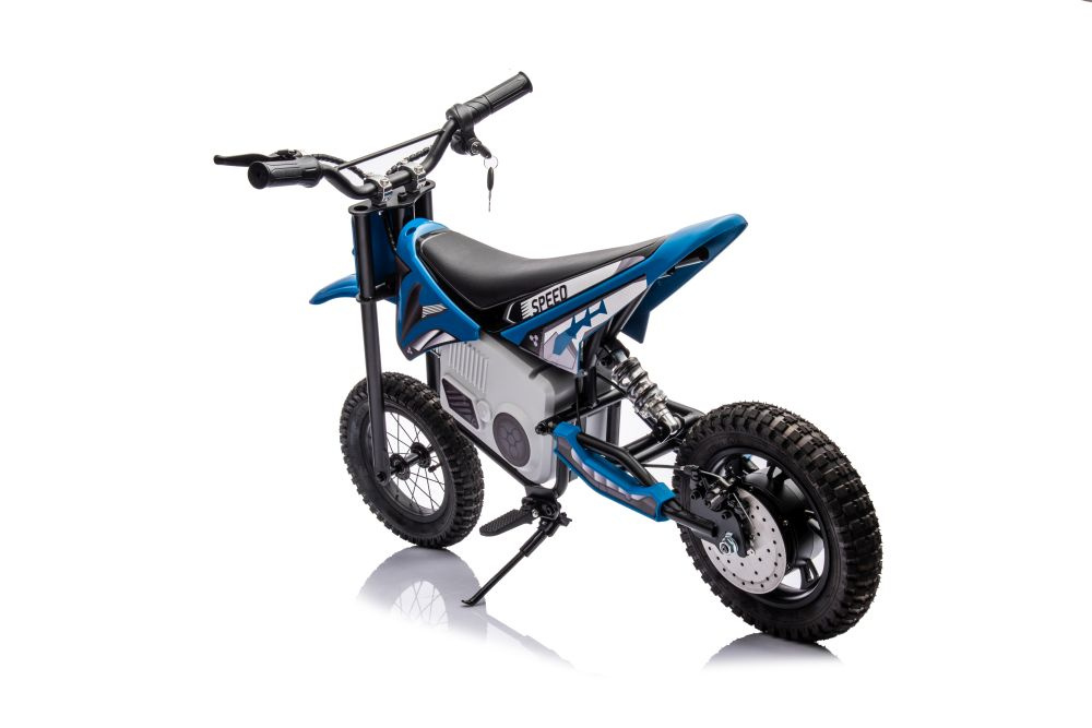 Motocicleta electrica pentru copii A9901 Blue cu suspensii, roti pneumatice, motor de 350W, baterie de 2x18V9Ah, viteza 8-15 kmh, franare automata la eliberarea pedalei de acceleratie - 7