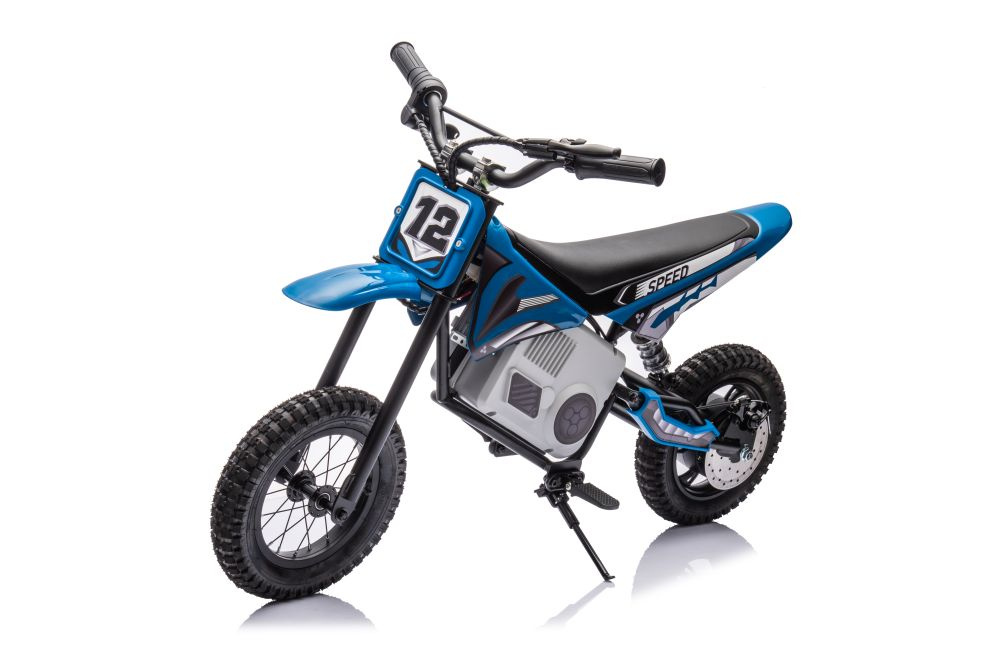 Motocicleta electrica pentru copii A9901 Blue cu suspensii, roti pneumatice, motor de 350W, baterie de 2x18V9Ah, viteza 8-15 kmh, franare automata la eliberarea pedalei de acceleratie - 10