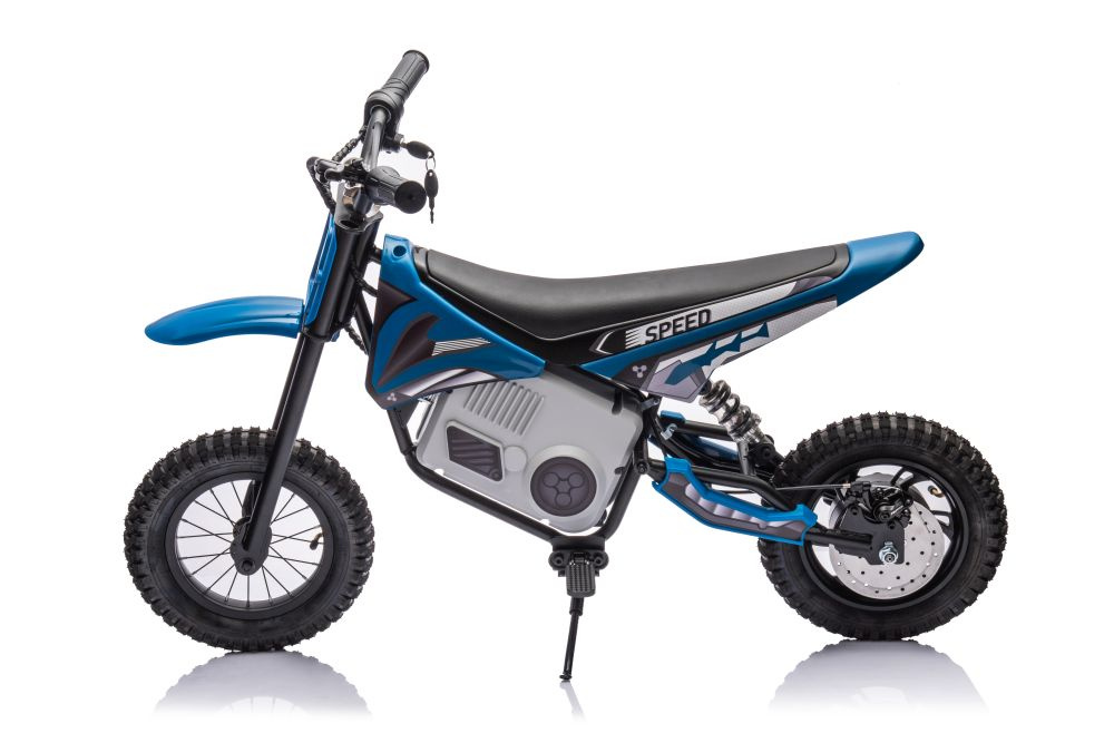 Motocicleta electrica pentru copii A9901 Blue cu suspensii, roti pneumatice, motor de 350W, baterie de 2x18V9Ah, viteza 8-15 kmh, franare automata la eliberarea pedalei de acceleratie - 11