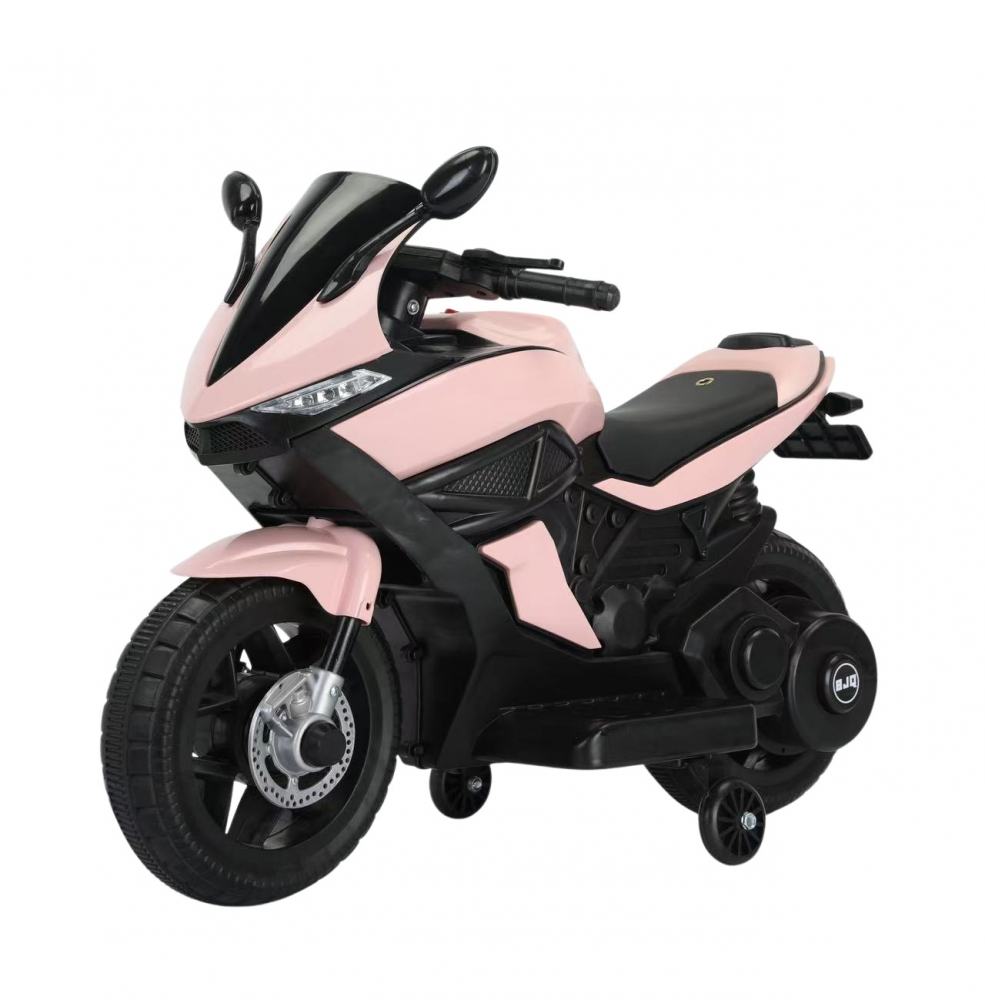 Motocicleta electrica pentru copii Nichiduta Storm Pink motor 38w,scaun confortabil din piele ecologica,roti ajutatoare,oglinzi retrovizoare,lumini LED,muzica,pornire la buton,suport picioare,manere ergonomice - 2
