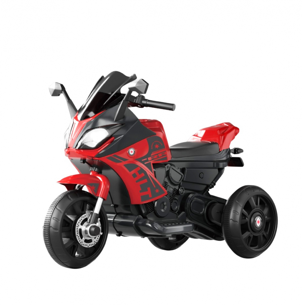 Motocicleta electrica pentru copii Nichiduta Thunder Red cu 2 motoare x 38w,roti late si stabile, scaun din piele ecologica,,acumulator 6V4Ah,oglinzi retrovizoare,roti din plastic rezistent