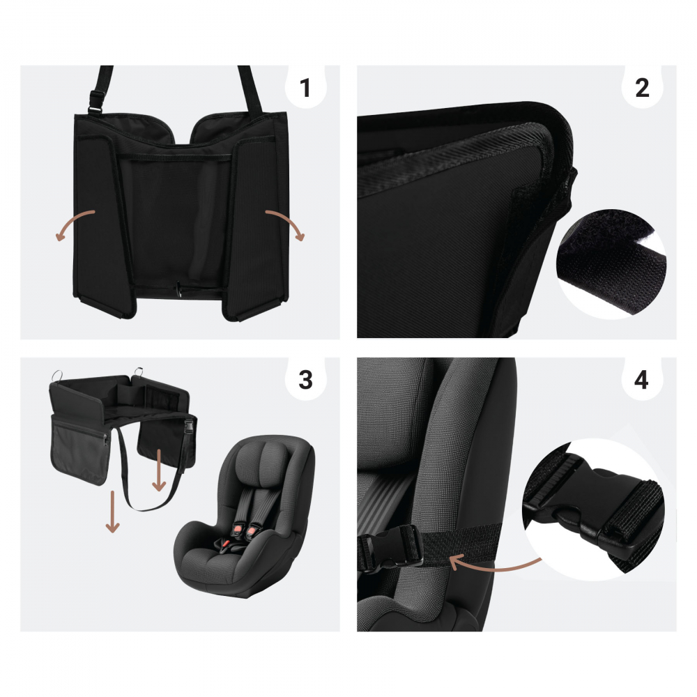 Organizator tavita de calatorie pentru scaun auto Sipo Negru - 1