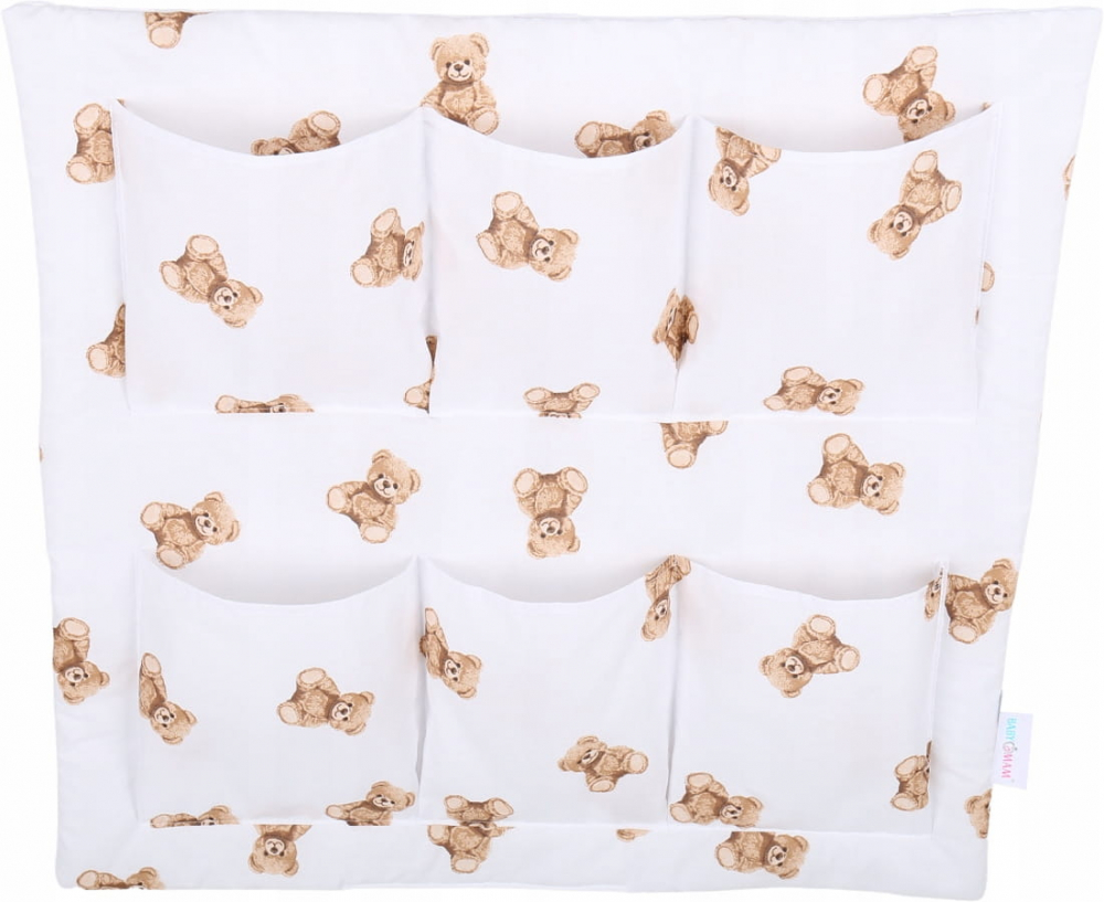 Organizator pentru patut copii BabyMam cu 6 buzunare spatioase, fixare rapida cu velcro, dimensiune 60 x 60cm, Teddybears - 2