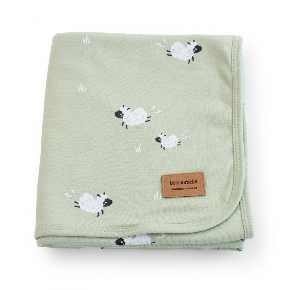 Paturica moale si hipoalergenica, bumbac jersey, 65x80 cm, Funny Farm - 2 | YEO
