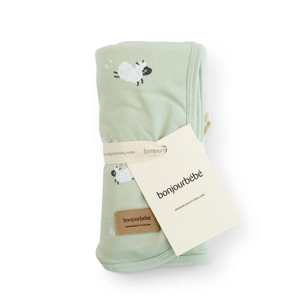Paturica moale si hipoalergenica, bumbac jersey, 65x80 cm, Funny Farm - 1 | YEO