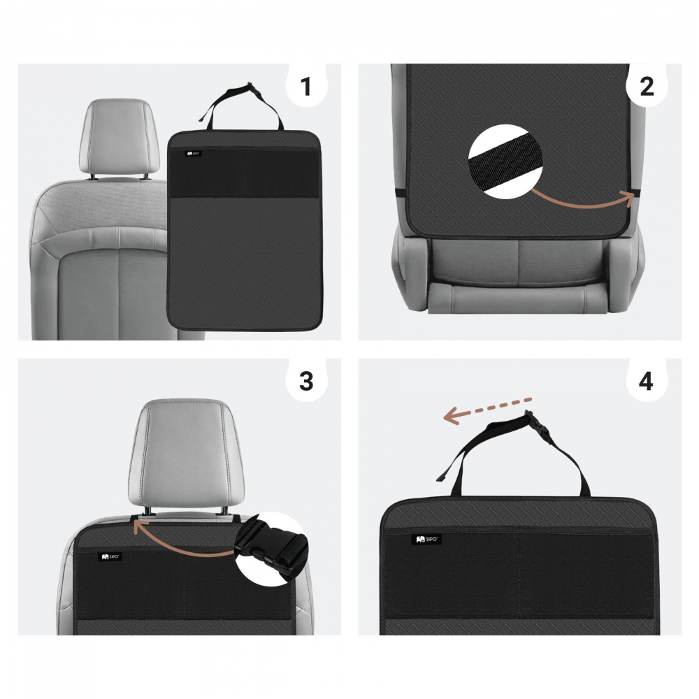 Protectie anti-lovituri pentru scaun auto Sipo Negru - 1