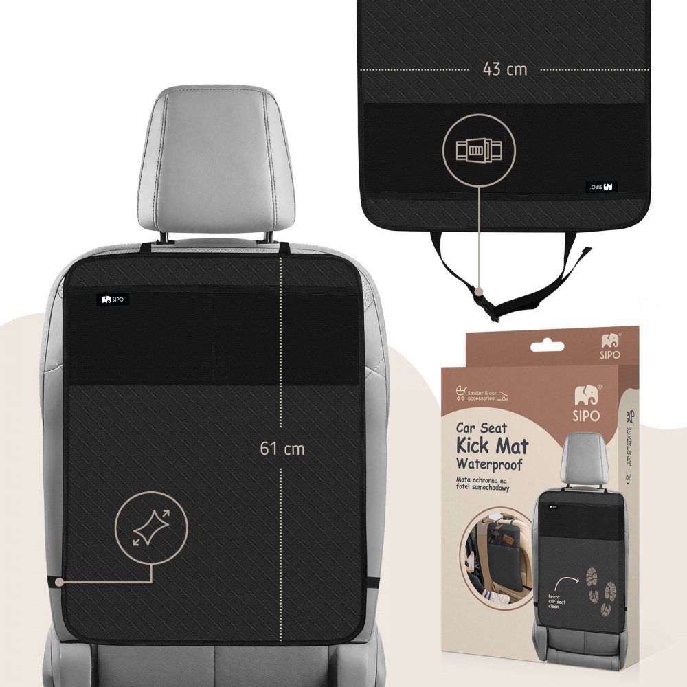 Protectie anti-lovituri pentru scaun auto Sipo Negru - 3