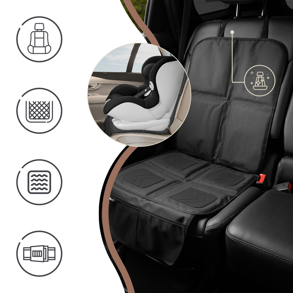 Protectie scaun auto cu strat antialunecare din silicon Sipo Negru - 3