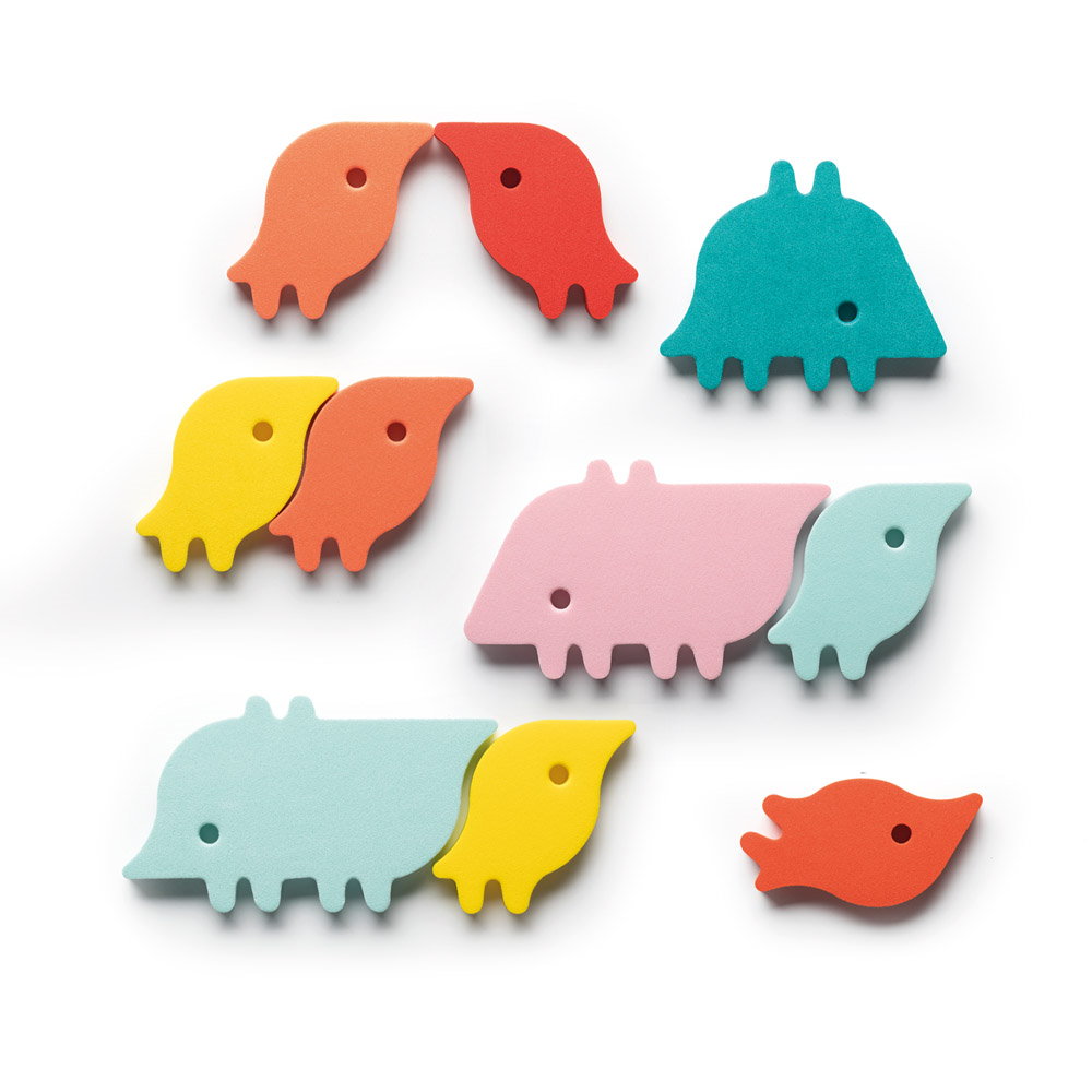 Puzzle de baie pentru copii, set 10 piese, Parada animalelor, Quut Toys - 3 | YEO