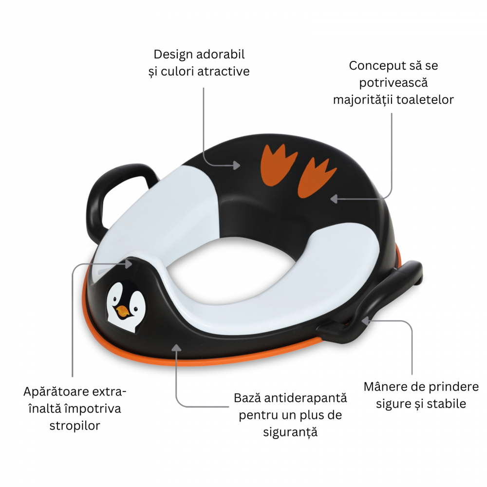 Reductor cu manere pentru toaleta My Trainer Seat Pinguin - 3 | YEO