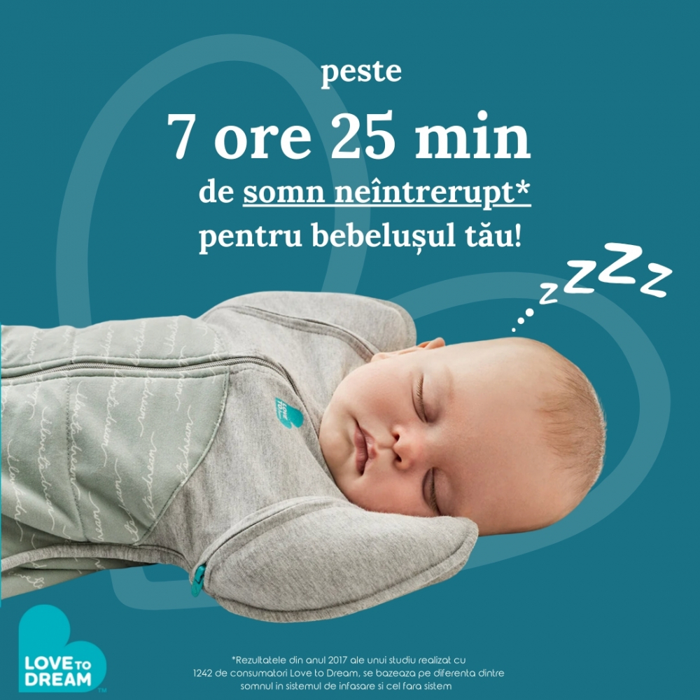 Sac de dormit pentru infasat Love to Dream Swaddle Up Grey Dot din bambus 2.2-3.8 kg 1 Tog - 1