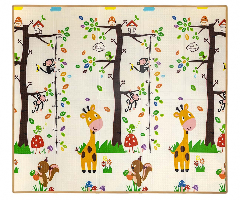Saltea pliabila de joaca cu fata dubla 197x177 cm Savanna and Tree