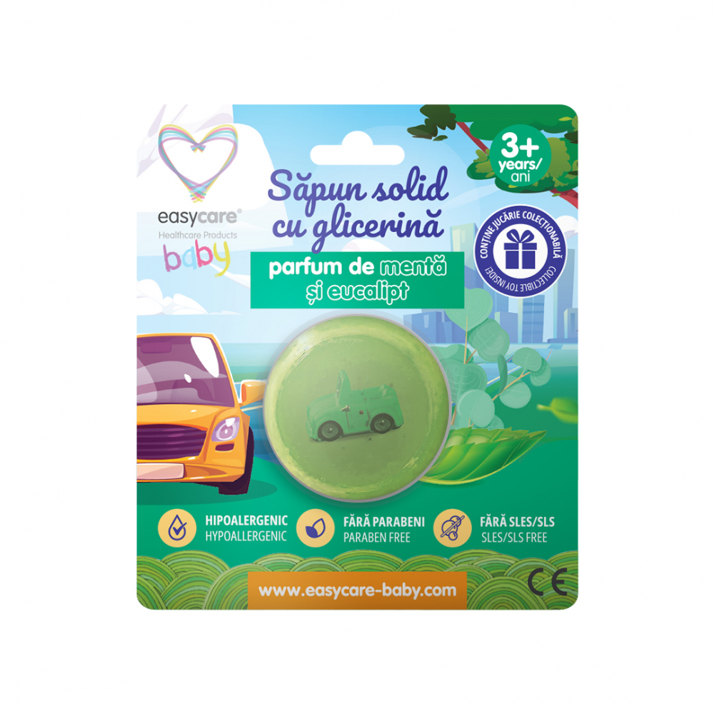 Sapun solid cu glicerina si jucarie pentru copii, parfum menta  eucalipt 100g Easycare Baby - 1 | YEO