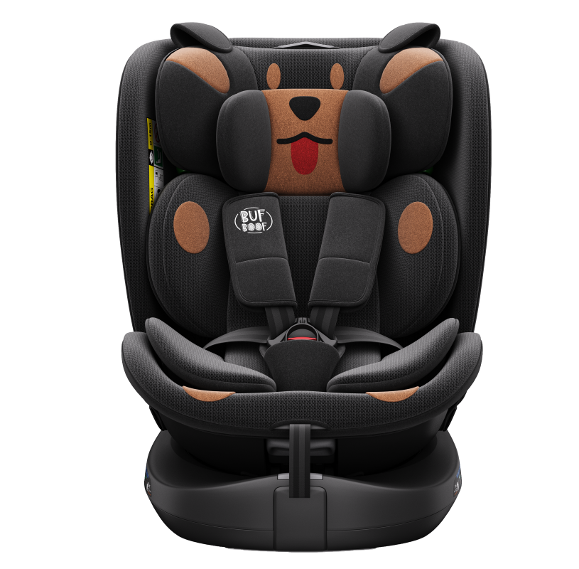 Scaun auto Buf Boof B-Joy Deluxe BlackDog iSize cu isofix, pozitie somn 155 grade, rotativ 360 grade, 40-150 cm - 1