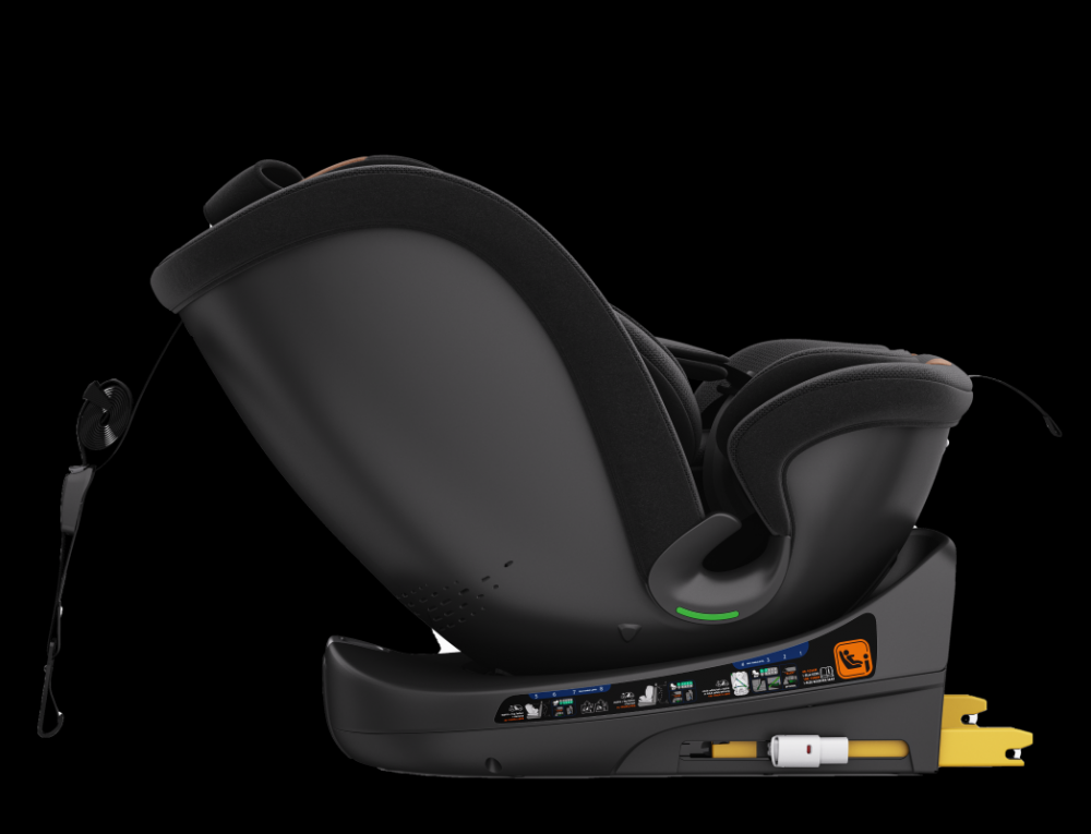 Scaun auto Buf Boof B-Joy Deluxe BlackDog iSize cu isofix, pozitie somn 155 grade, rotativ 360 grade, 40-150 cm - 3