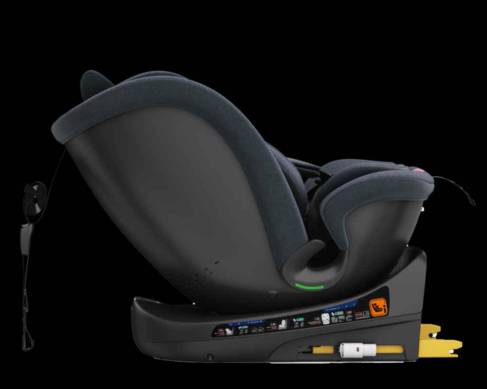 Scaun auto Buf Boof B-Joy Deluxe DarkGreyCat iSize cu isofix, pozitie somn 155 grade, rotativ 360 grade, 40-150 cm - 4