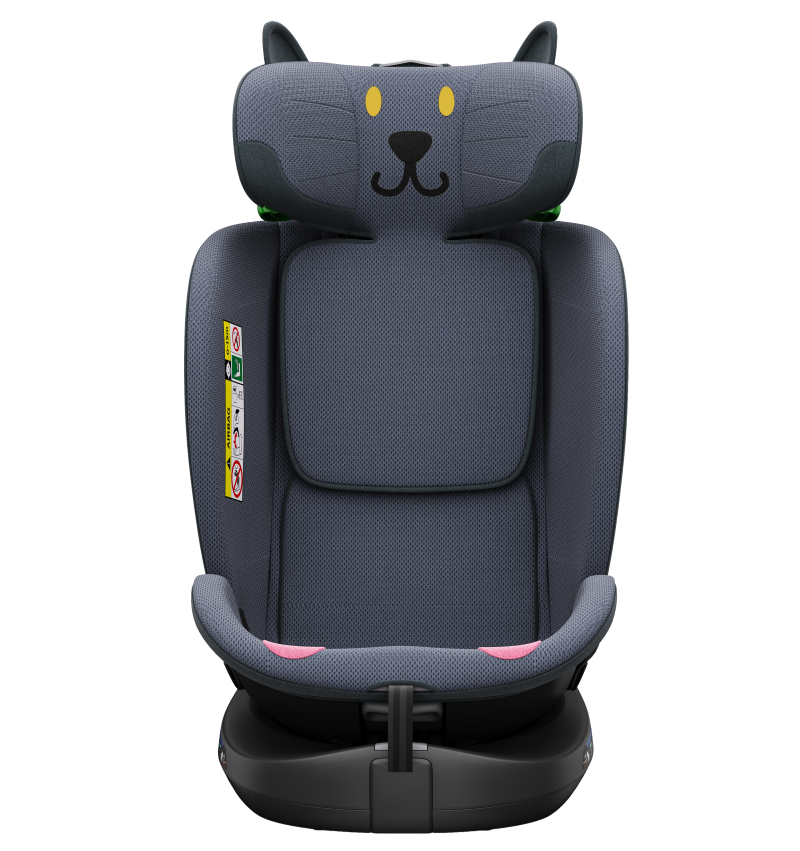Scaun auto Buf Boof B-Joy Deluxe DarkGreyCat iSize cu isofix, pozitie somn 155 grade, rotativ 360 grade, 40-150 cm - 5