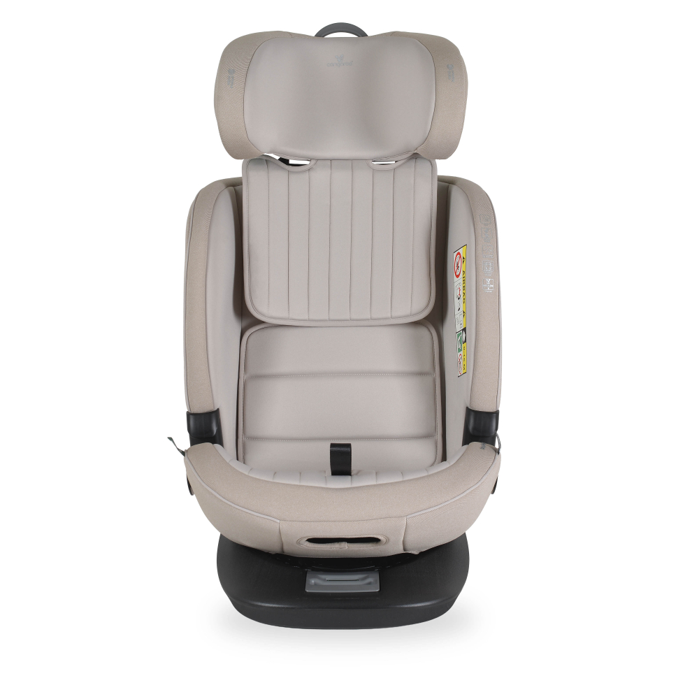 Scaun auto copii Cangaroo i-size GTS Sandstone 40-150 cm,design ergonomic sleep comfort,fixare isofix,sistem ventilatie,sezut rotativ,top tether,tetiera si spatar reglabile,certificare R129,salteluta reductor - 1