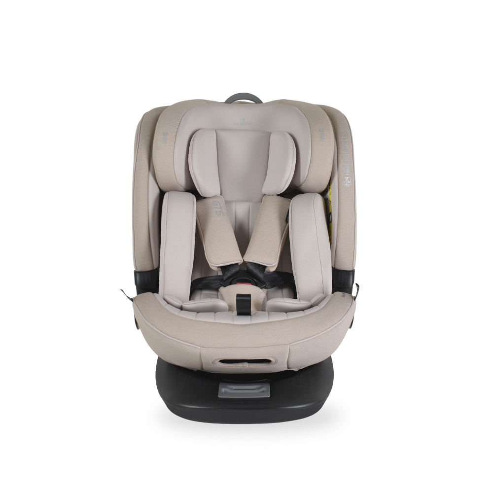 Scaun auto copii Cangaroo i-size GTS Sandstone 40-150 cm,design ergonomic sleep comfort,fixare isofix,sistem ventilatie,sezut rotativ,top tether,tetiera si spatar reglabile,certificare R129,salteluta reductor - 3