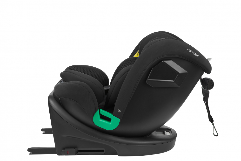 Scaun auto copii KikkaBoo i-Reverse i-SIZE Black 40-150 cm cu isofix,sezut rotativ,SPS,top tether,tetiera cu spuma memorie si inaltime reglabila,reductor - 1