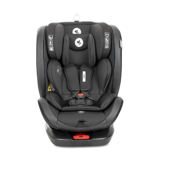 Scaun auto pentru copii Lorelli Ares Black i-Size, isofix, anti rebound bar, rotativ, 40-150 cm, 0 luni-12 ani