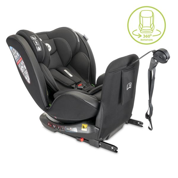 Scaun auto pentru copii Lorelli Ares Black i-Size, isofix, anti rebound bar, rotativ, 40-150 cm, 0 luni-12 ani - 1