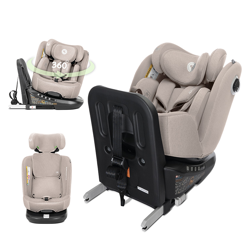 Scaun auto pentru copii Lorelli Auriga Beige i-Size, isofix, anti rebound bar, rotativ 360, SPS, 0 luni-12 ani, 40-150 cm - 3