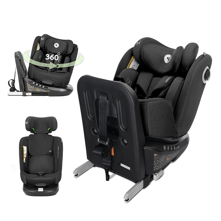 Scaun auto pentru copii Lorelli Auriga Black i-Size, isofix, anti rebound bar, rotativ 360, SPS, 0 luni-12 ani, 40-150 cm - 3