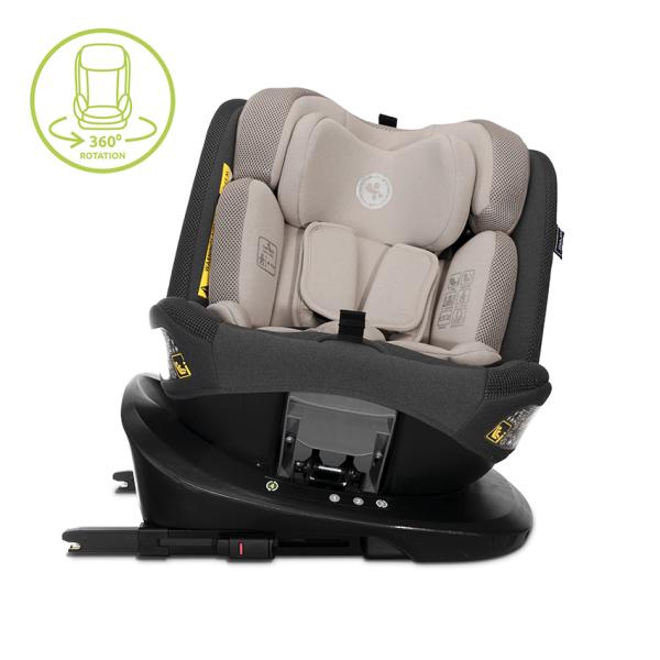 Scaun auto pentru copii Lorelli Imola Beige i-Size, isofix, rotativ, 0 luni-12 ani, 40-150 cm - 1