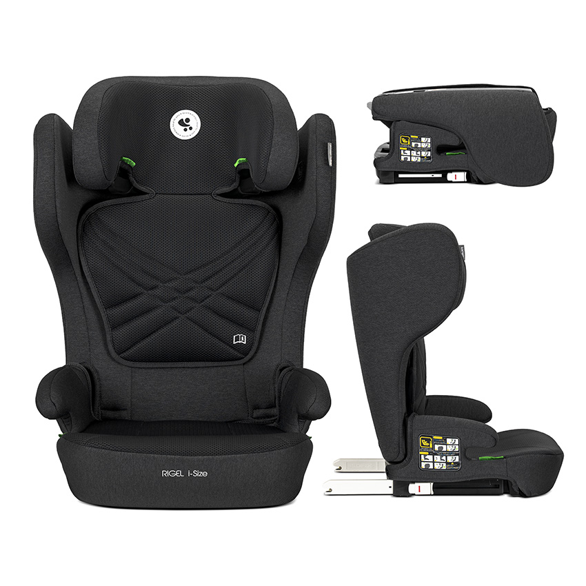 Scaun auto pentru copii Lorelli Rigel Black i-Size, isofix, pliabil pentru depozitare usoara, tetiera reglabila, 3 ani-12 ani, 100-150 cm - 2