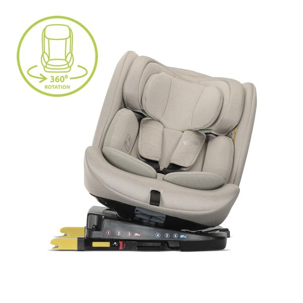 Scaun auto pentru copii Lorelli Rodeo Beige i-Size, isofix, rotativ, protectie SPS la impact lateral, 0 luni-12 ani, 40-150 cm - 1
