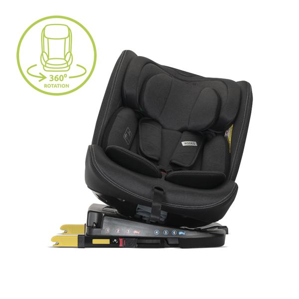 Scaun auto pentru copii Lorelli Rodeo Black i-Size, isofix, rotativ, protectie SPS la impact lateral, 0 luni-12 ani, 40-150 cm - 1