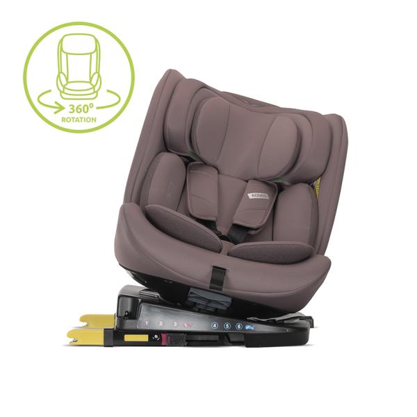 Scaun auto pentru copii Lorelli Rodeo Dark Pink i-Size, isofix, rotativ, protectie SPS la impact lateral, 0 luni-12 ani, 40-150 cm - 1