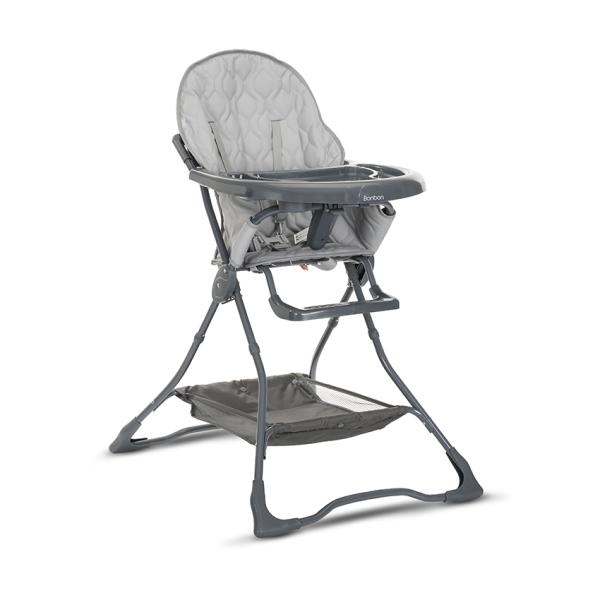 Scaun de masa pentru copii Lorelli Bonbon Grey Leather cu suport pentru picioare, cos pentru jucarii, pliere compacta, greutate admisa 15 kg - 1 | YEO