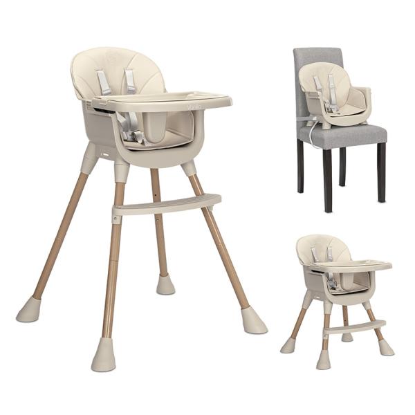 Scaun inalt de masa pentru copii Lorelli Vanilla Beige 3 in 1, varsta 6 luni - 6 ani, greutate admisa 26 kg