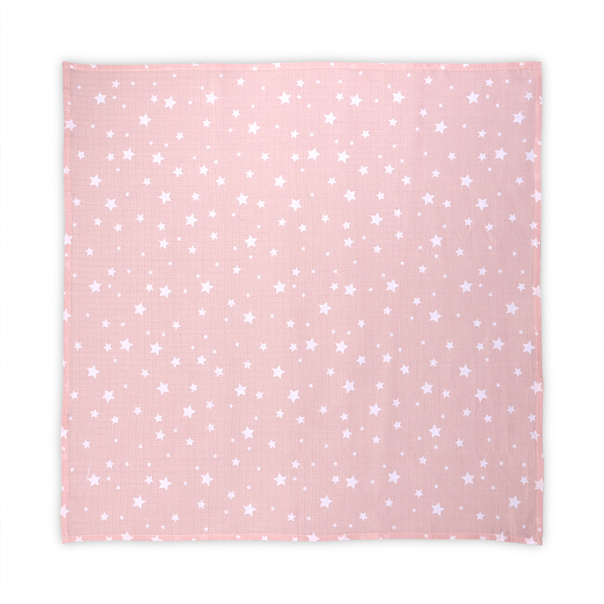 Scutec pled muselina 80x80 cm Rose with Stars - 1
