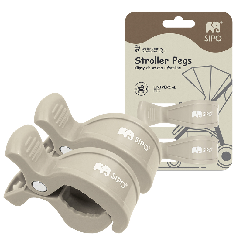 Set 2 cleme multifunctionale pentru carucior Sipo Beige - 4