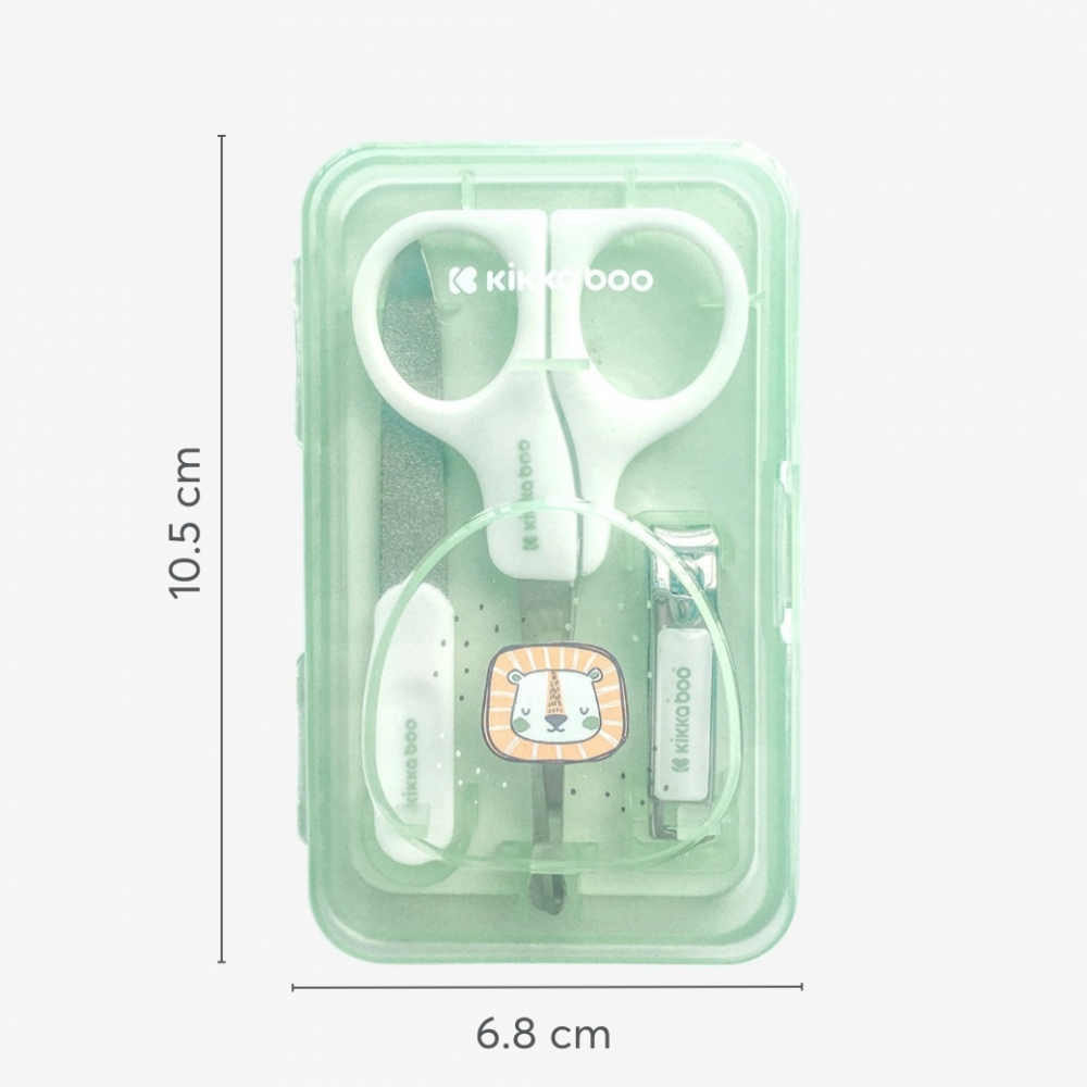 Set 3 piese pentru manichiura KikkaBoo Savanna Mint,include forfecuta,pila,unghiera si cutiuta depozitare - 1 | YEO