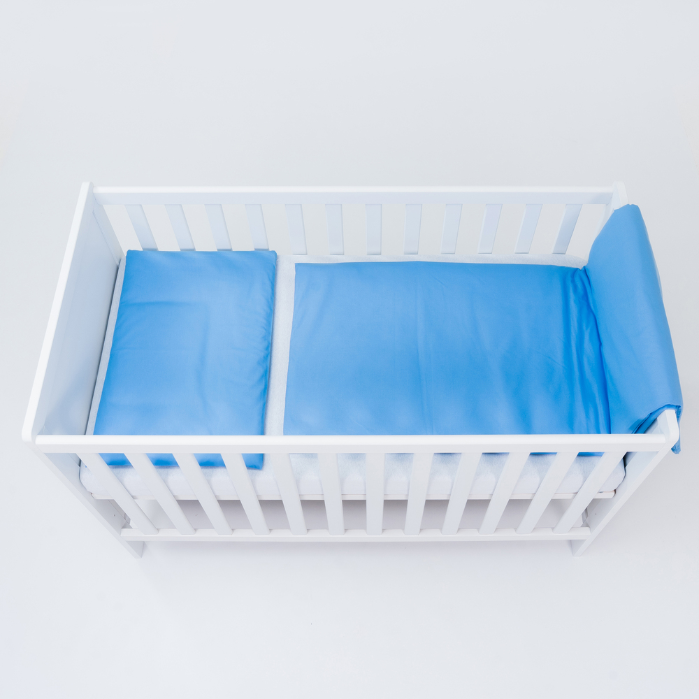 Set lenjerie pentru patut cu 6 piese din bumbac 120x60 cm Blue