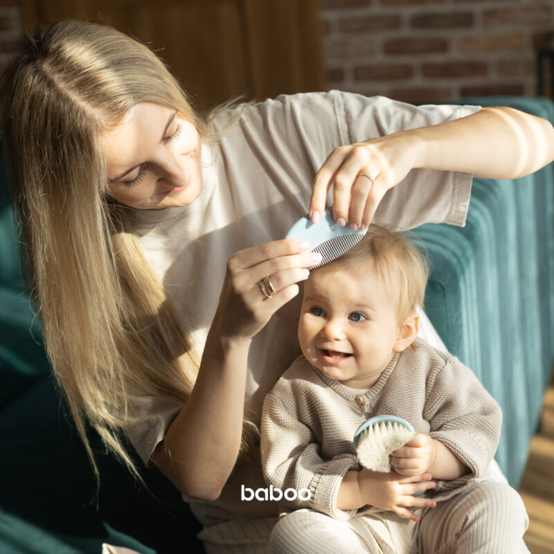 Set perie si pieptene bebe Baboo Albastru 0 luni+ - 2 | YEO