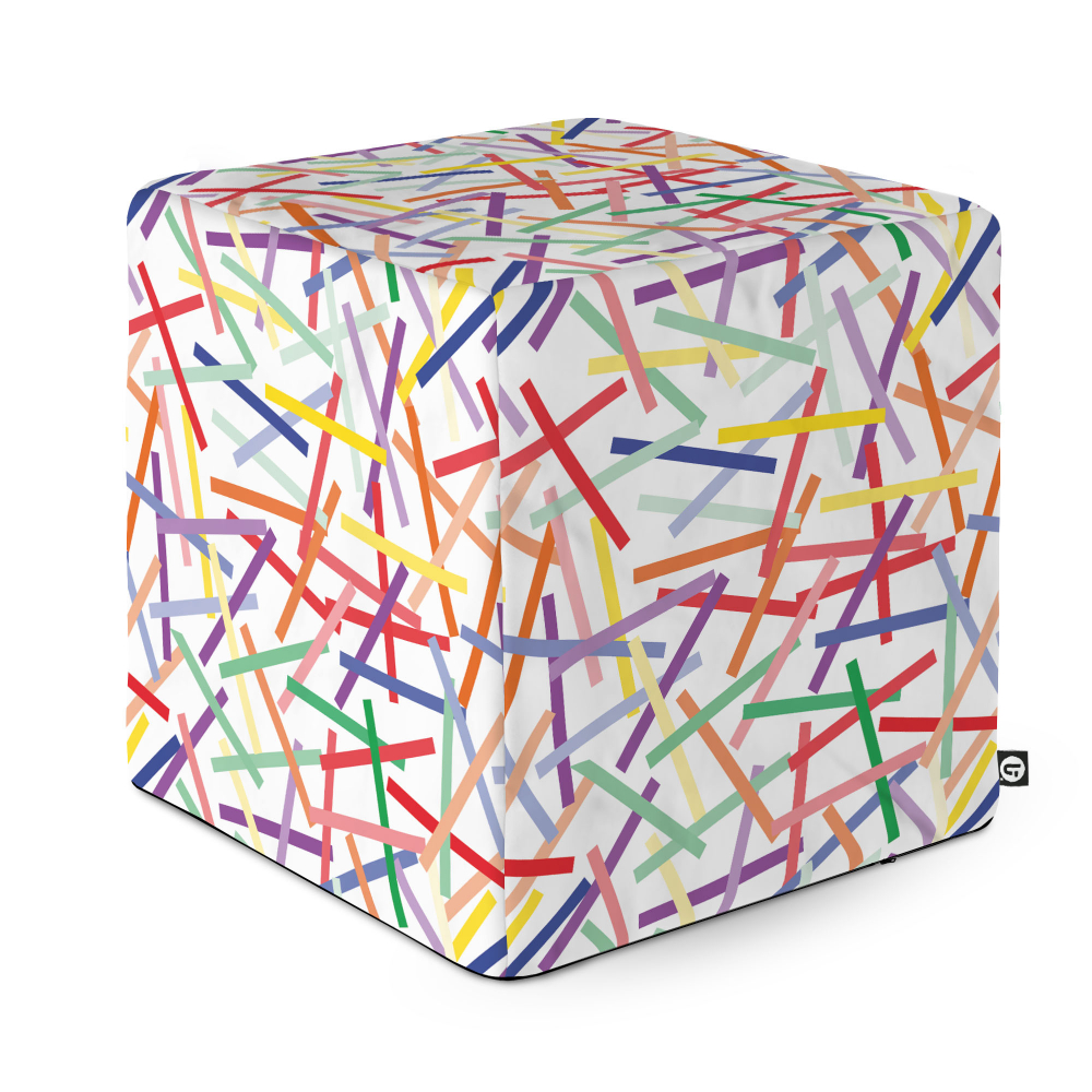 Taburet Updeco cub L Confetti fundal alb - 4