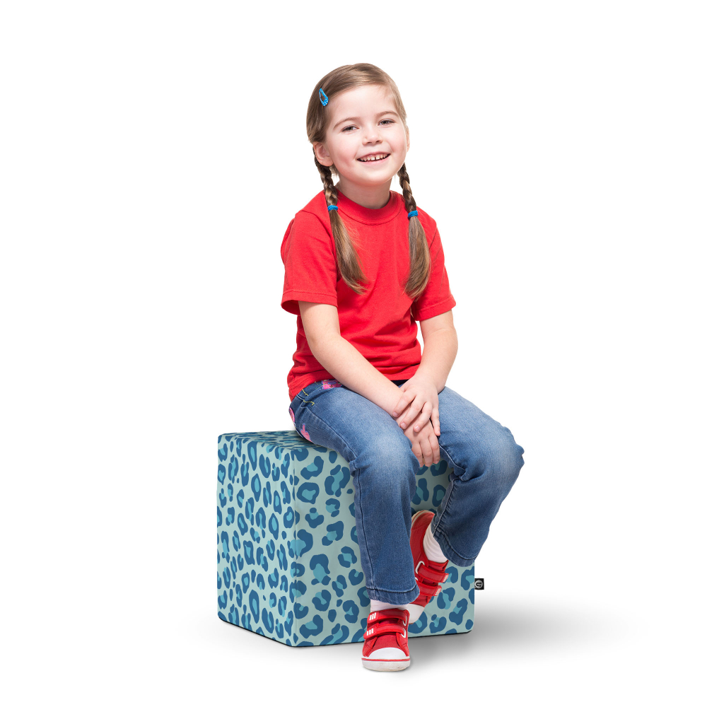 Taburet Updeco cub L Leopard blue