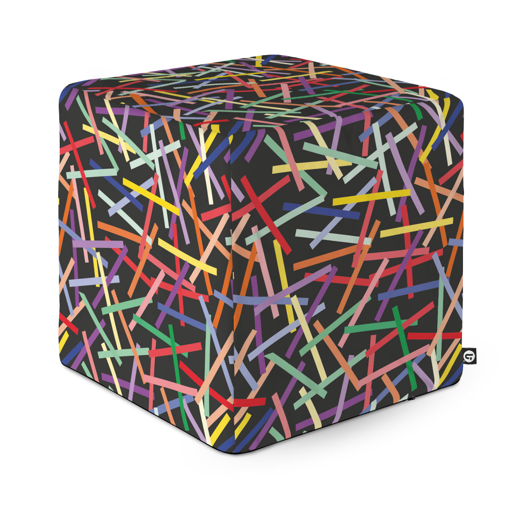 Taburet Updeco cub XL Confetti fundal negru - 4