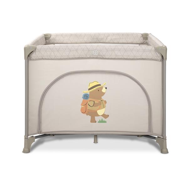 Tarc de joaca Lorelli Play N Relax Beige Camping 100x100x75 cm, deschidere laterala cu fermoar, geanta de transport - 3