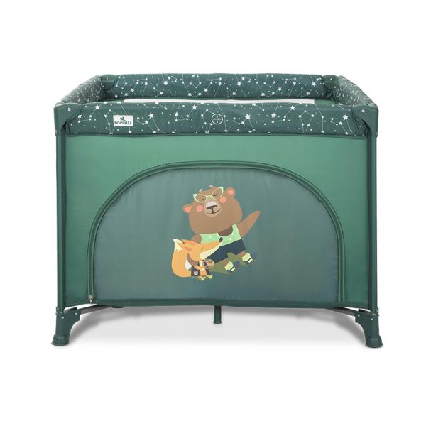 Tarc de joaca Lorelli Play N Relax Green Night 100x100x75 cm, deschidere laterala cu fermoar, geanta de transport - 3